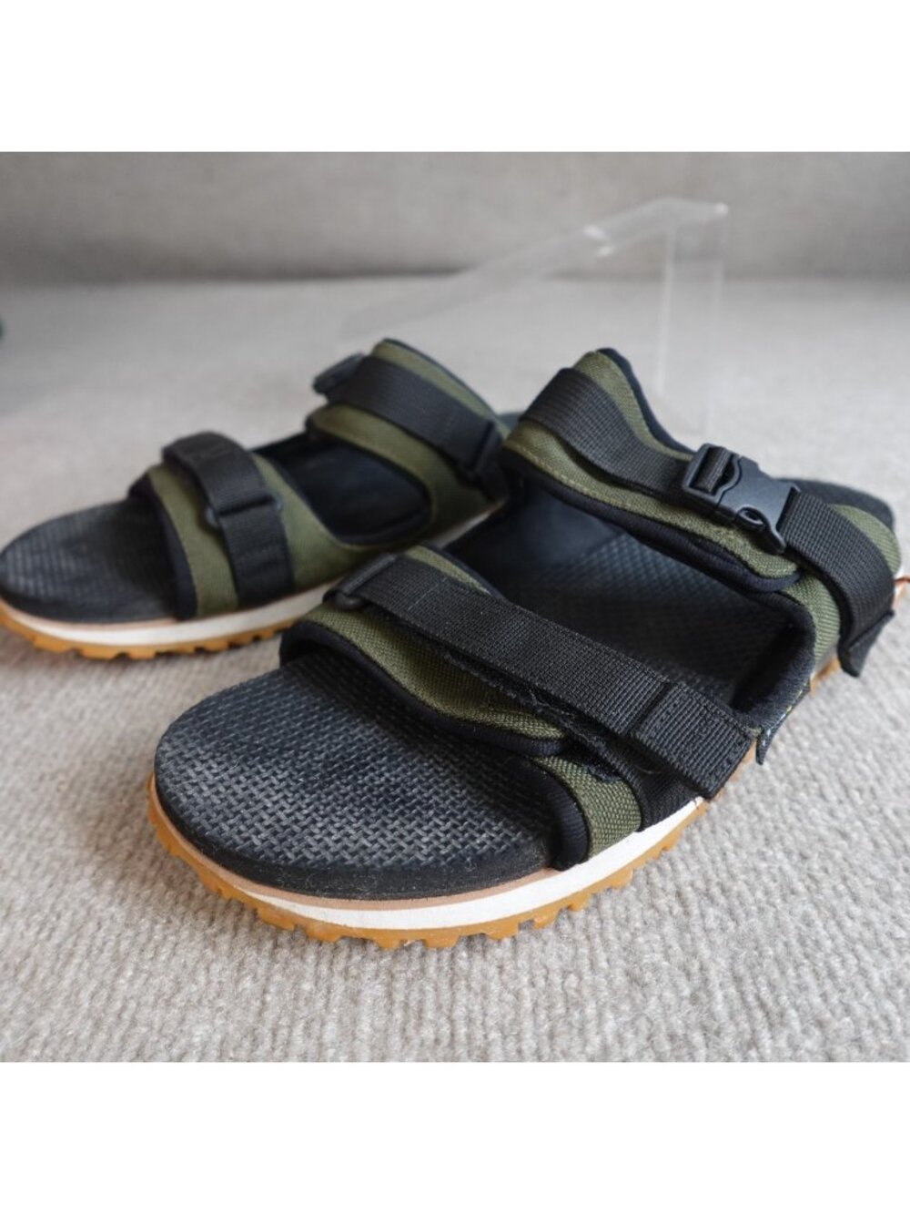 Huckberry Mens Sandals 10 Green Olive Cordura Basecamp Vibram Slides